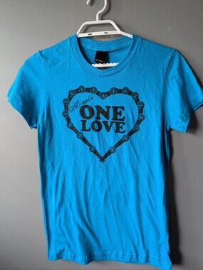 Bright Blue 'One Love' Heart Graphic Tee